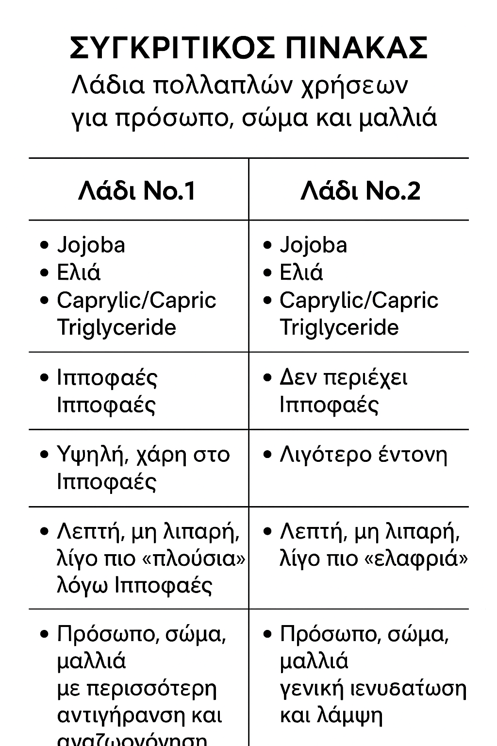 Ενυδατικό Λάδι για Πρόσωπο, Σώμα και Μαλλιά Νο1