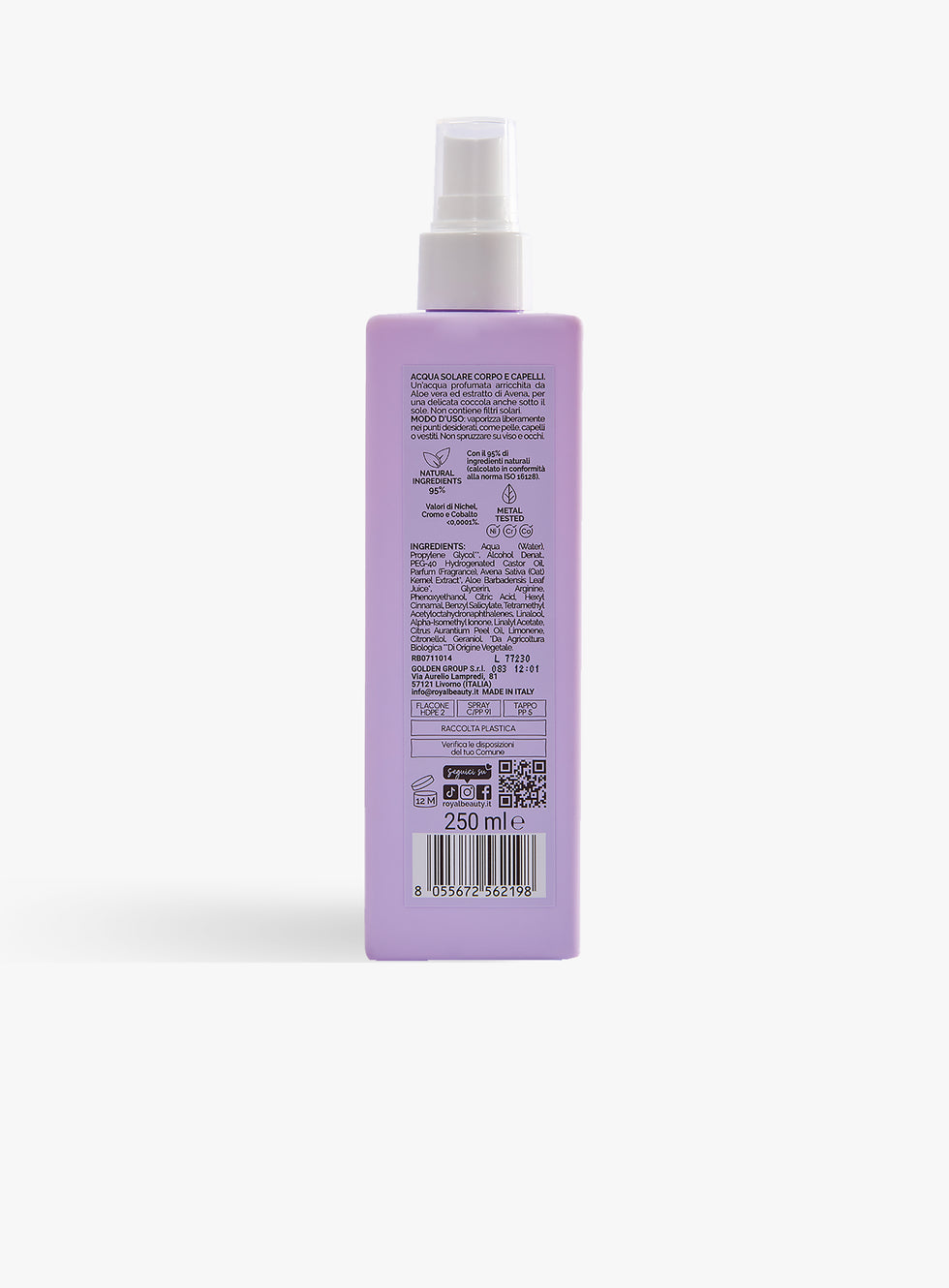 Δροσιστικό Spray Σώματος & Μαλλιών με Aloe Vera & Βρώμη