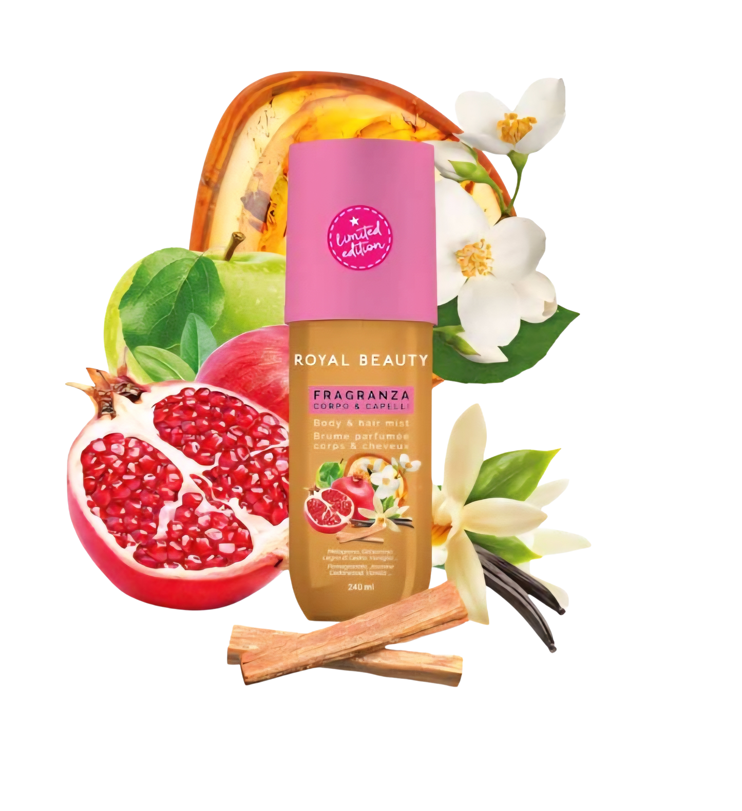 Body & Hair Mist N°07 με Glitter – Αρωματικό Spray Σώματος & Μαλλιών με Ρόδι, Μήλο & Βανίλια