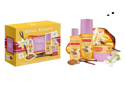 Σετ Περιποίησης Σώματος (Αφρόλουτρο + Κρέμα + Body & Hair Mist) με Βανίλια & Αμύγδαλο