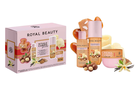 Σετ Περιποίησης Σώματος (Αφρόλουτρο + Κρέμα + Body & Hair Mist) με Καραμέλα, Μακαντέμια και Λευκή Σοκολάτα