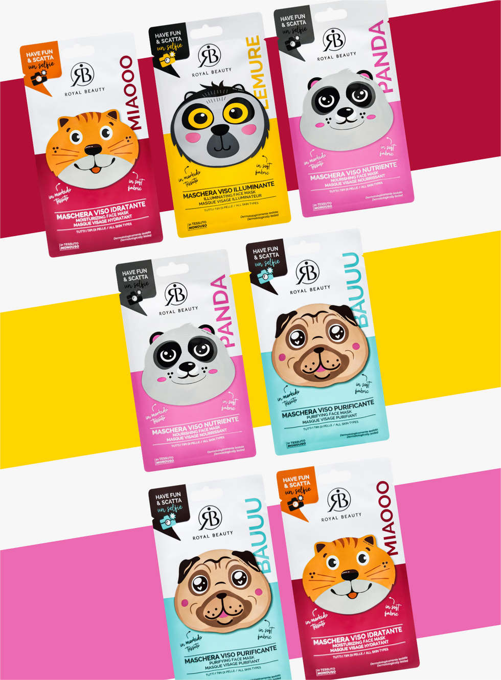 Σετ 7 Ενυδατικές Μάσκες Προσώπου – Animal Face Masks Gift Box