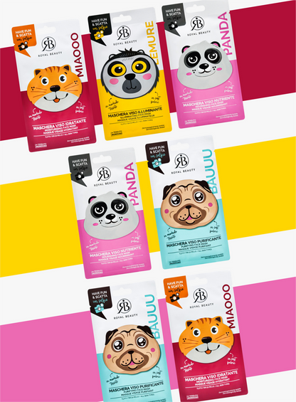 Σετ 7 Ενυδατικές Μάσκες Προσώπου – Animal Face Masks Gift Box