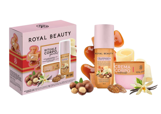 Σετ περιποίησης σώματος & μαλλιών με άρωμα καραμέλα – μακαντέμια & λευκή σοκολάτα