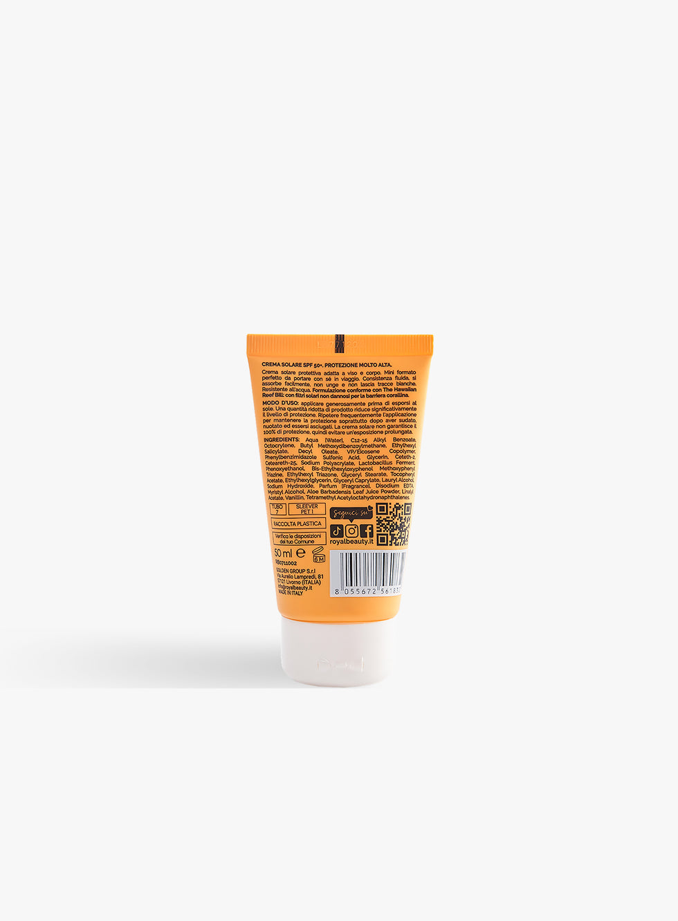 Αντηλιακή Κρέμα Προσώπου & Σώματος SPF50+ Travel Size – Πολύ Υψηλή Προστασία UVA/UVB